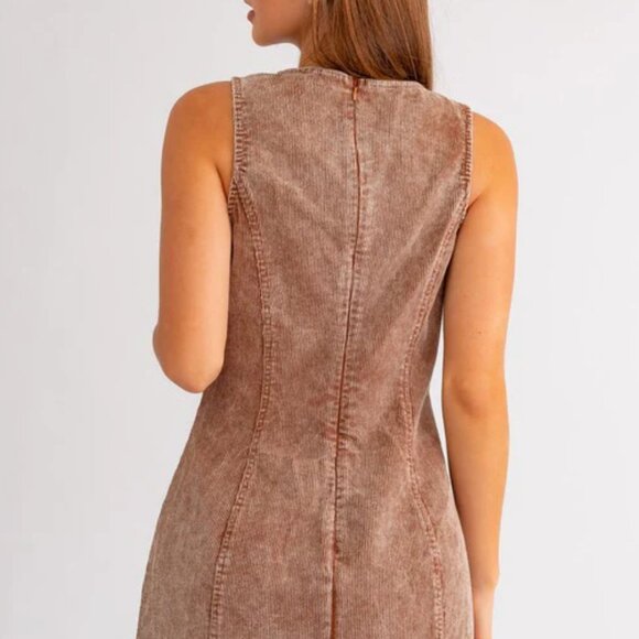 Coffee Shop Date Corduroy Mini Dress size large NWT Lithologie Co. - Picture 2 of 9